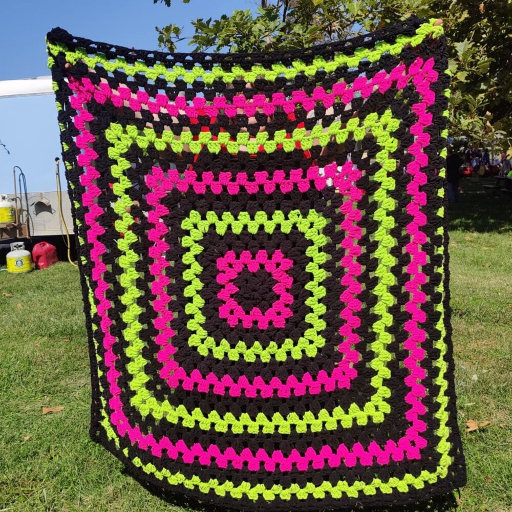 Handmade neon blanket
